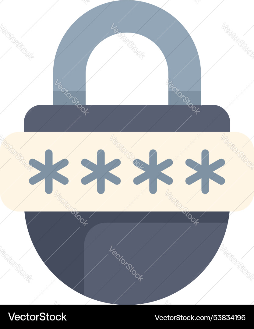 Padlock displaying asterisks for password security Padlock displaying asterisks for password security vector image