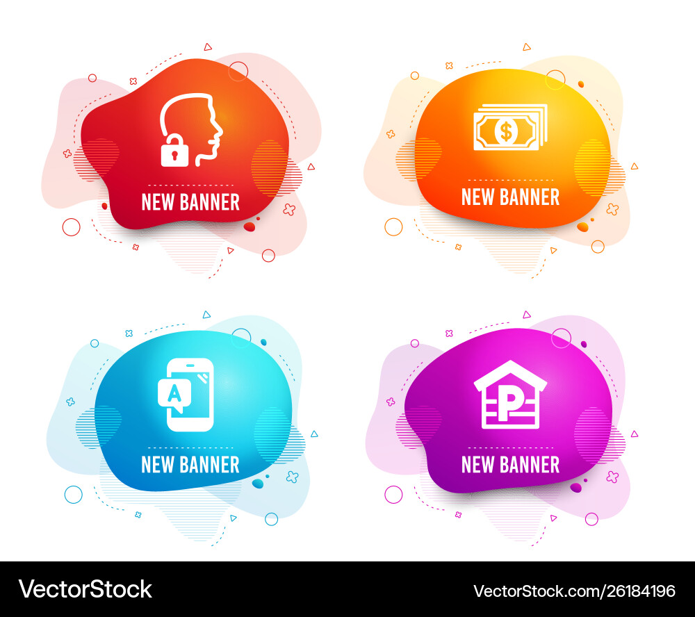 Payment ab testing and unlock system icons vector image