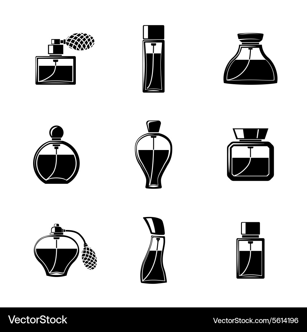 Perfume Bottle Icon Set Royalty Free Vector Image