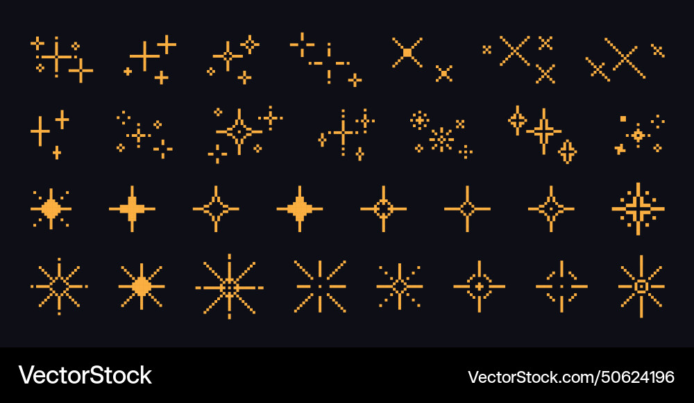 Pixel art stars comic 8-bit game space light Pixel art stars comic 8-bit game space light vector image