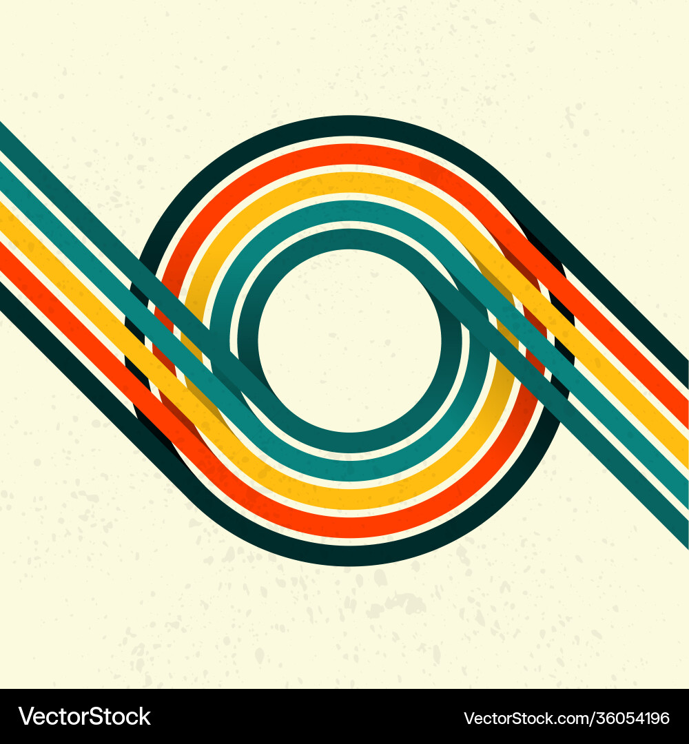 Retro Circle Lines Background vector image