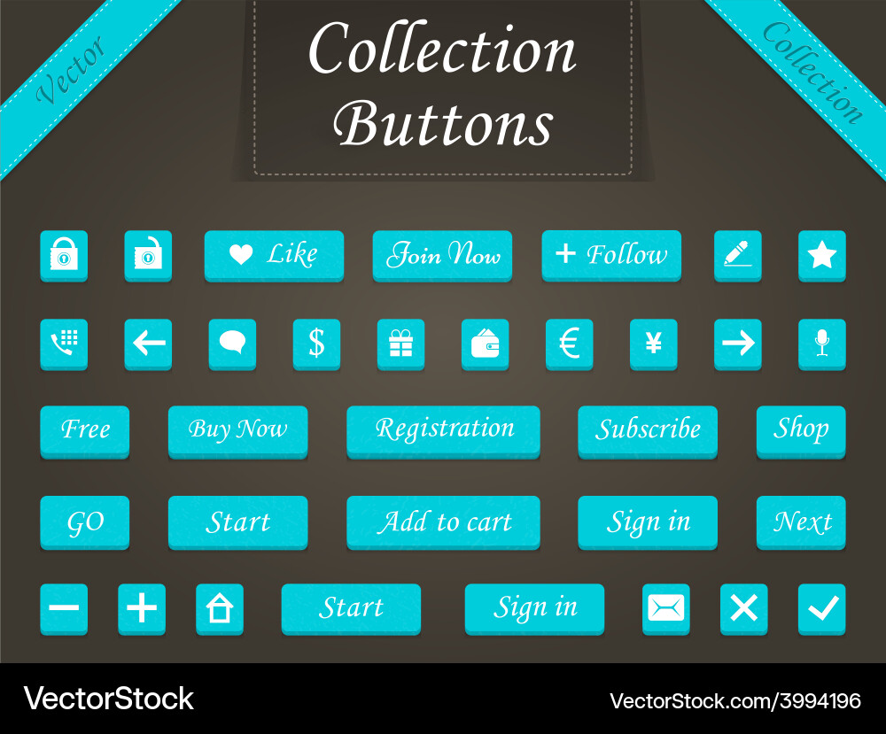 Set of buttons and web elements for design vector image