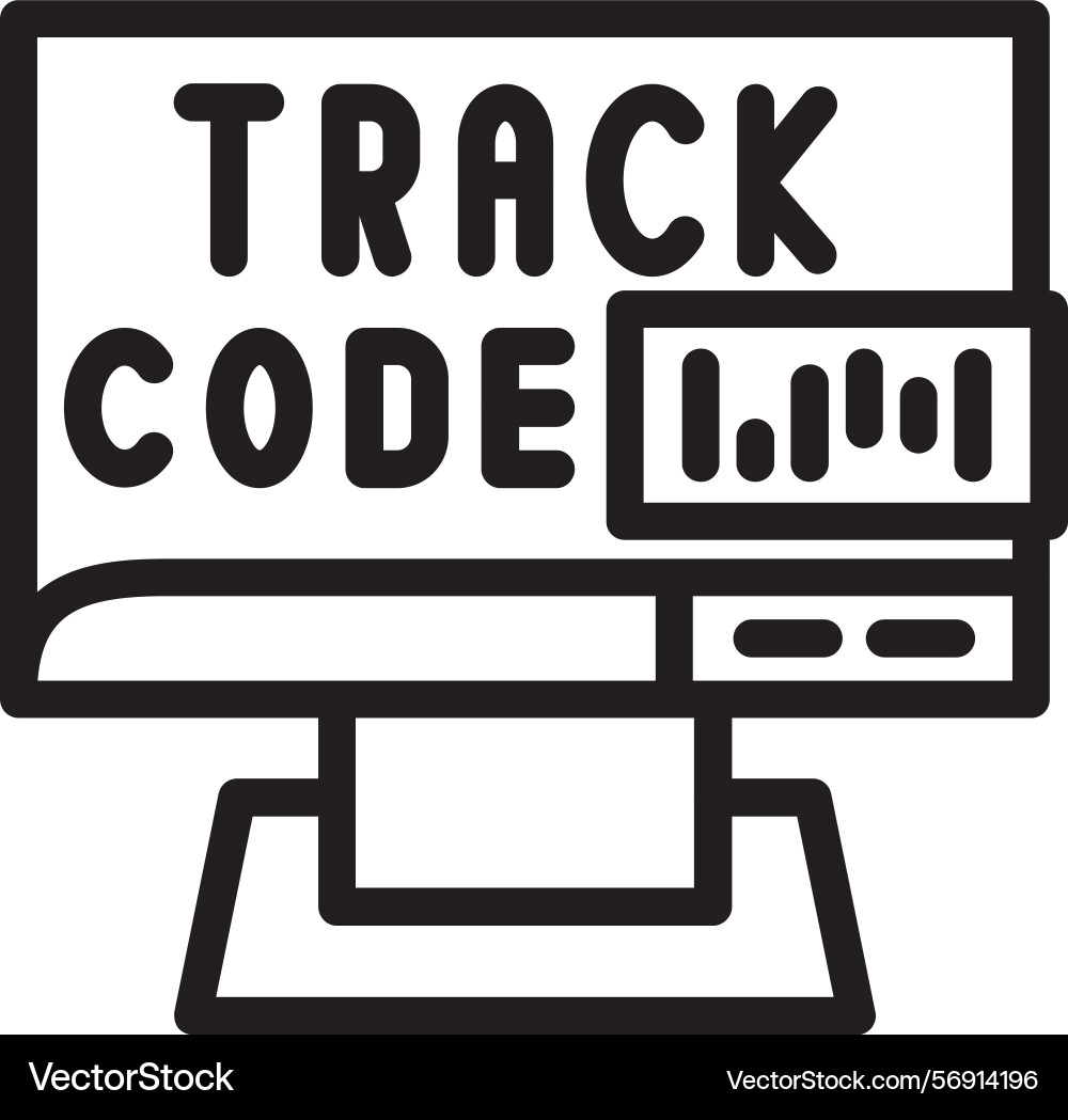 Tracking code linear style icon design vector image