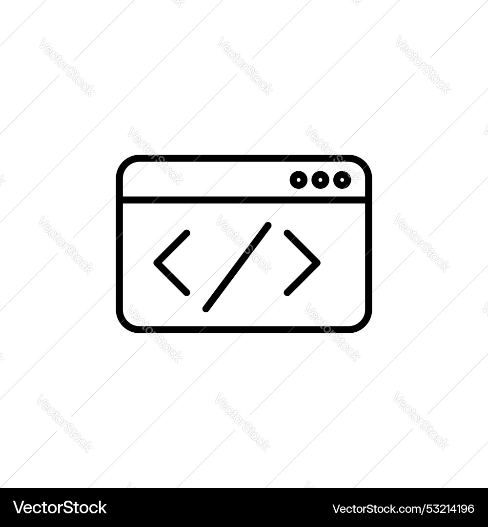 Web code line icon isolated on white background Vector Image
