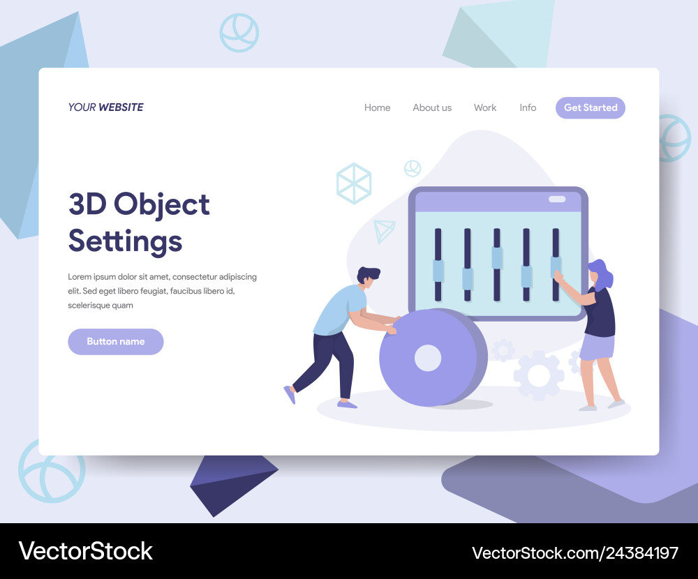 3D Object Settings - Isometric Template vector image