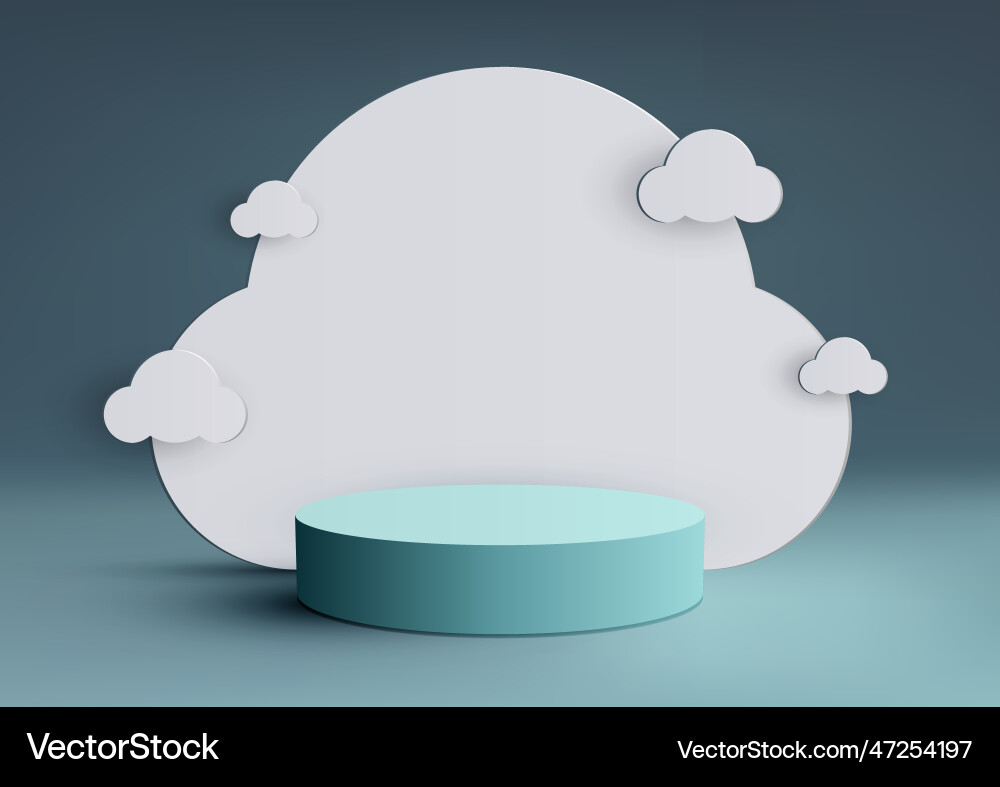 3d realistic modern minimal style empty blue 3d realistic modern minimal style empty blue vector image