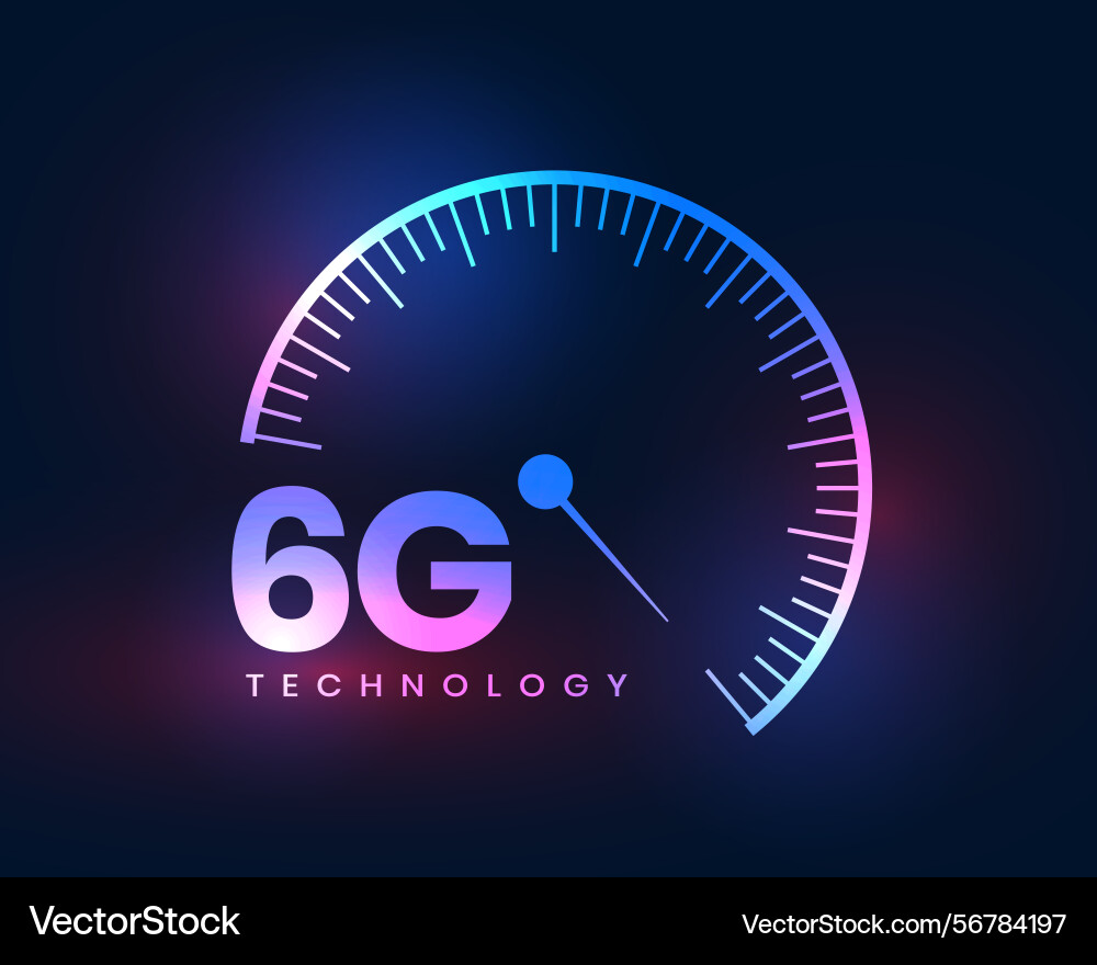 6g superfast telecom network background vector image