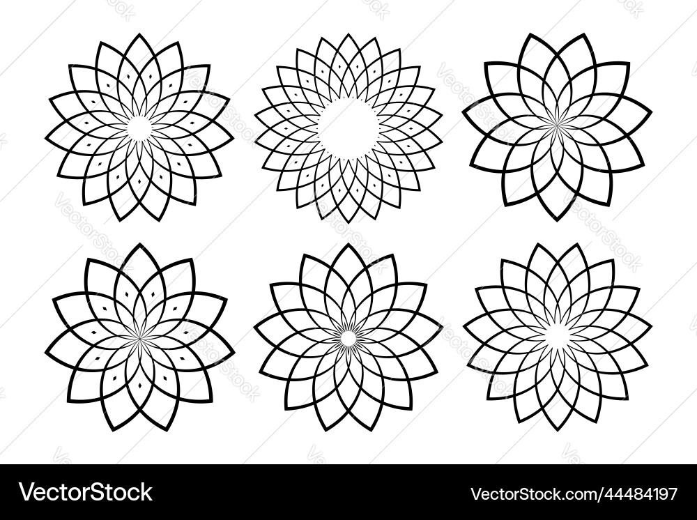 Abstract geometric circle radial patterns Abstract geometric circle radial patterns vector image