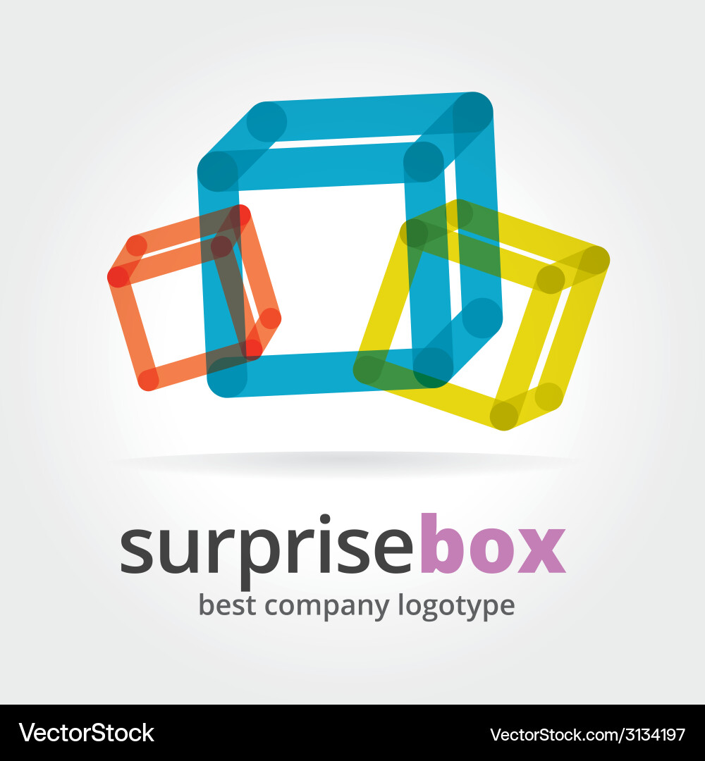 Abstract logotype with two box Vector Image