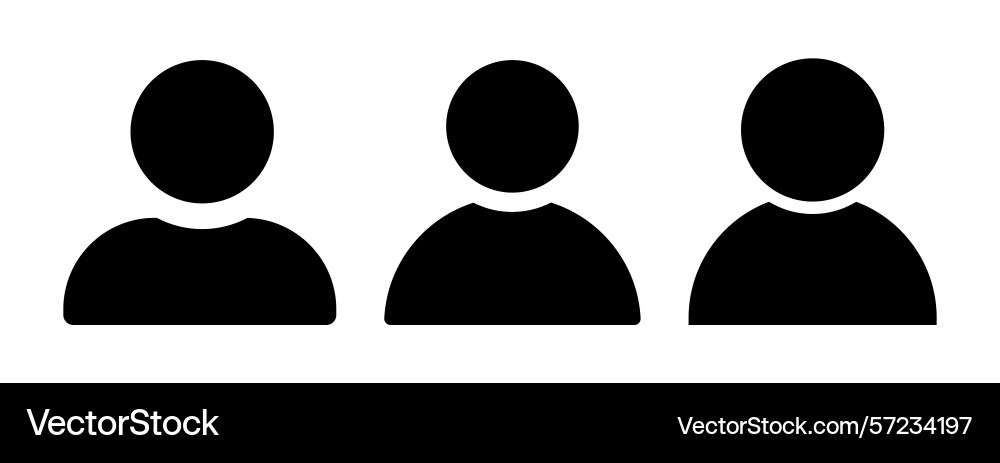 Avatar default user profile icon set simple flat Avatar default user profile icon set simple flat vector image
