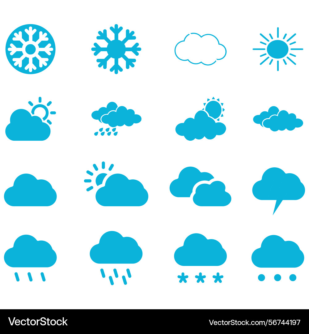 Clouds icons set of in different form Vector Image