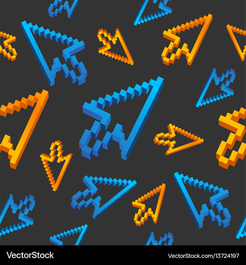 Computer cursor arrows vintage pattern background Computer cursor arrows vintage pattern background vector image