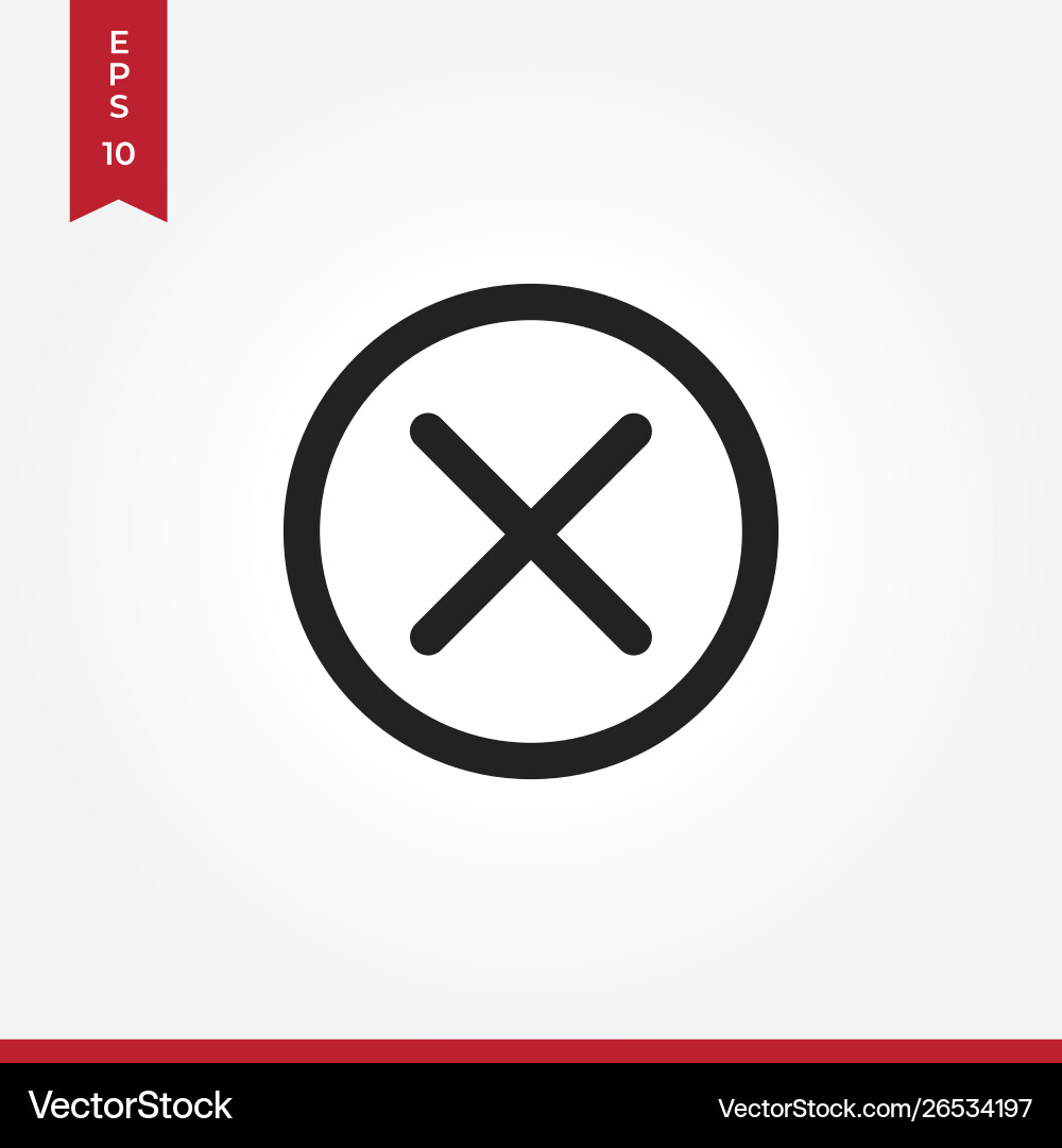 Cross icon in modern style for web site Vector Image