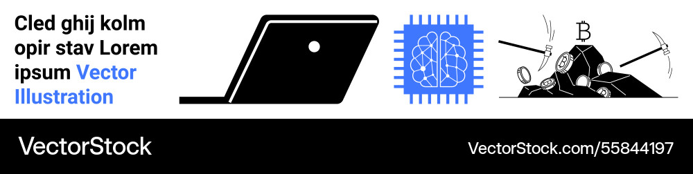 Digital mining process combining technology Digital mining process combining technology Vector Image