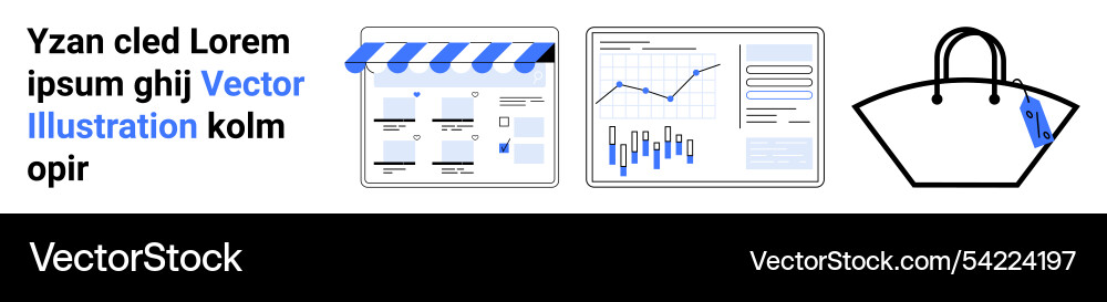 E-commerce storefront with analytics dashboard Vector Image
