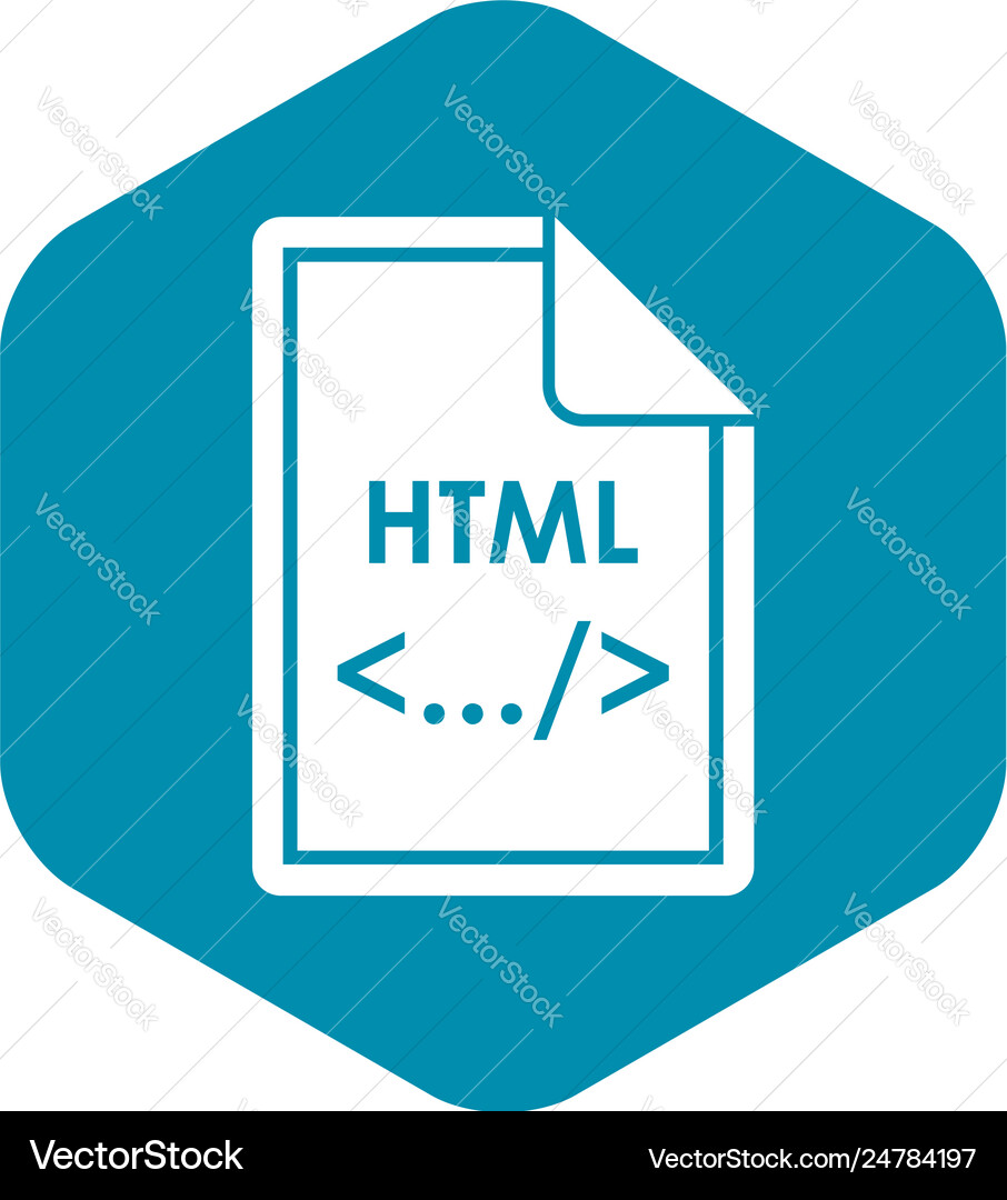 File html icon simple style File html icon simple style vector image