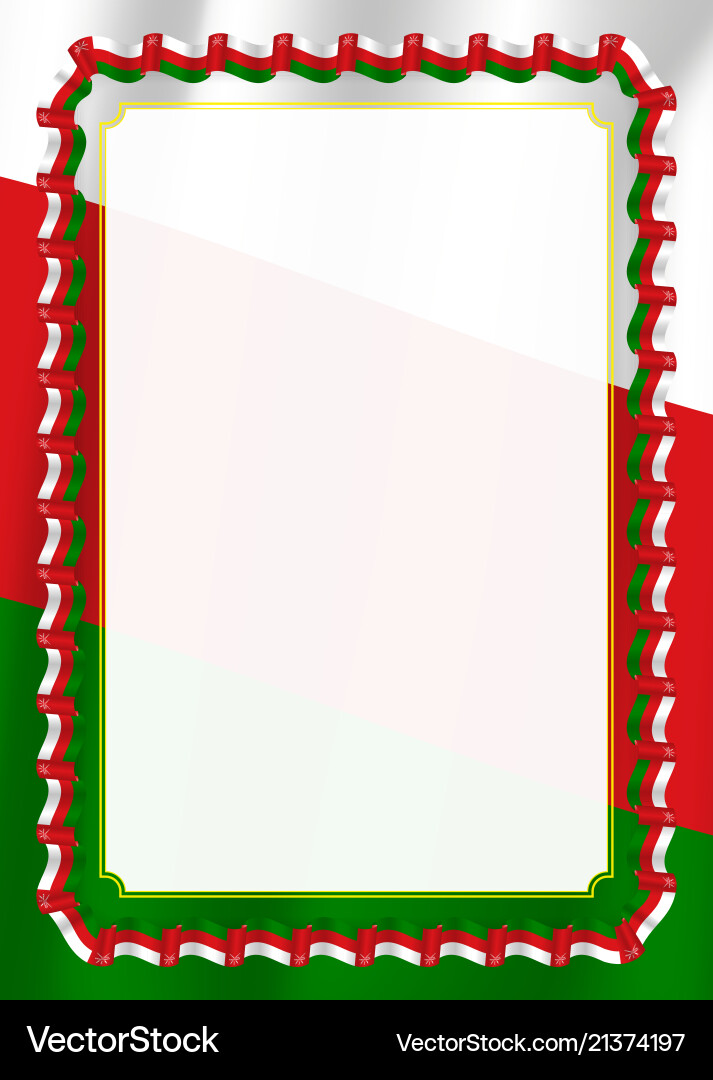 Frame and border of ribbon with oman flag Frame and border of ribbon with oman flag vector image