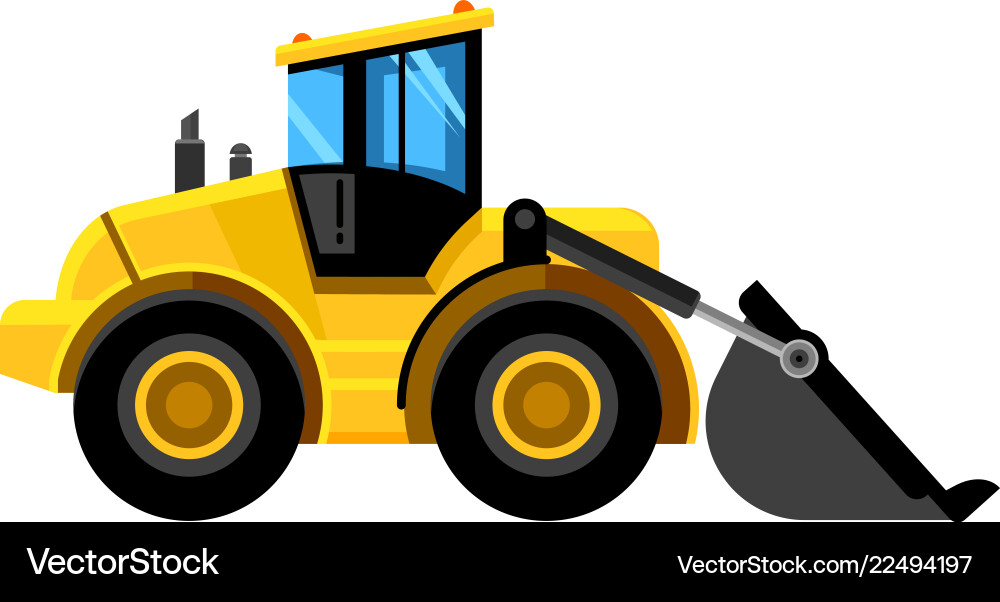 Front end loader bulldozer construct machines Front end loader bulldozer construct machines vector image