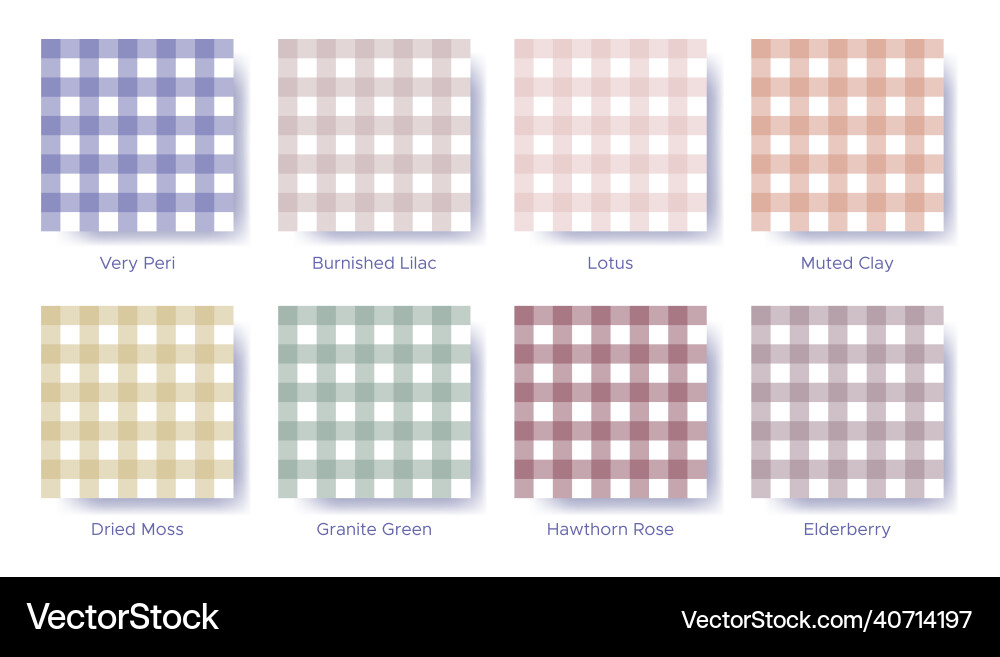 Gingham seamless pattern set in the color of 2022 Vector Image