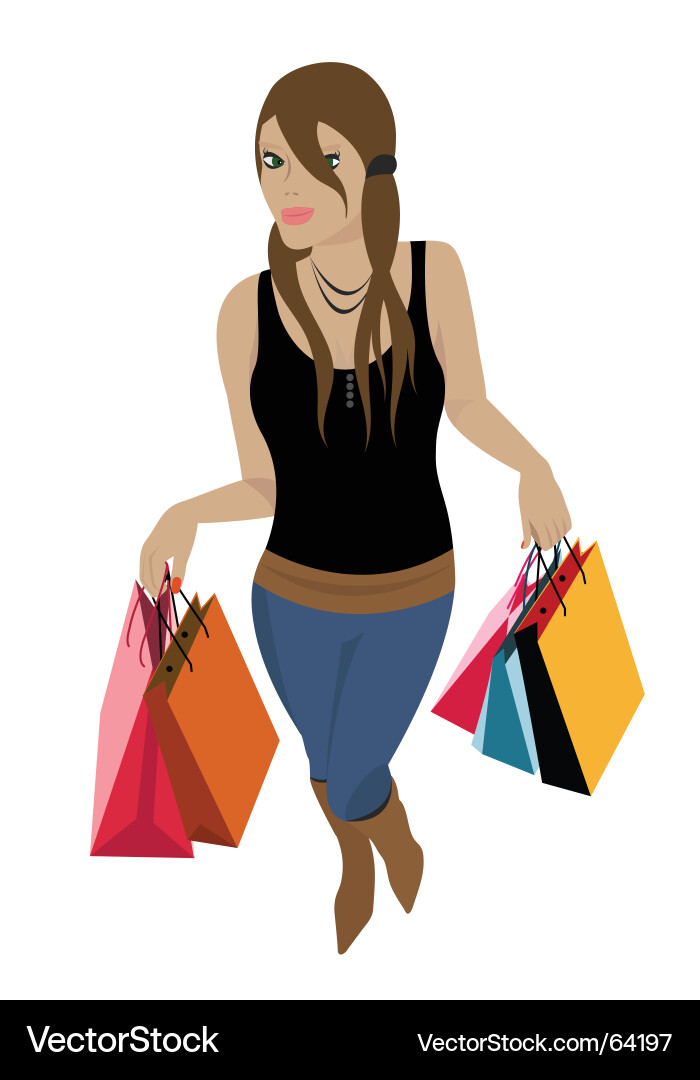Girl shopping Vector Image