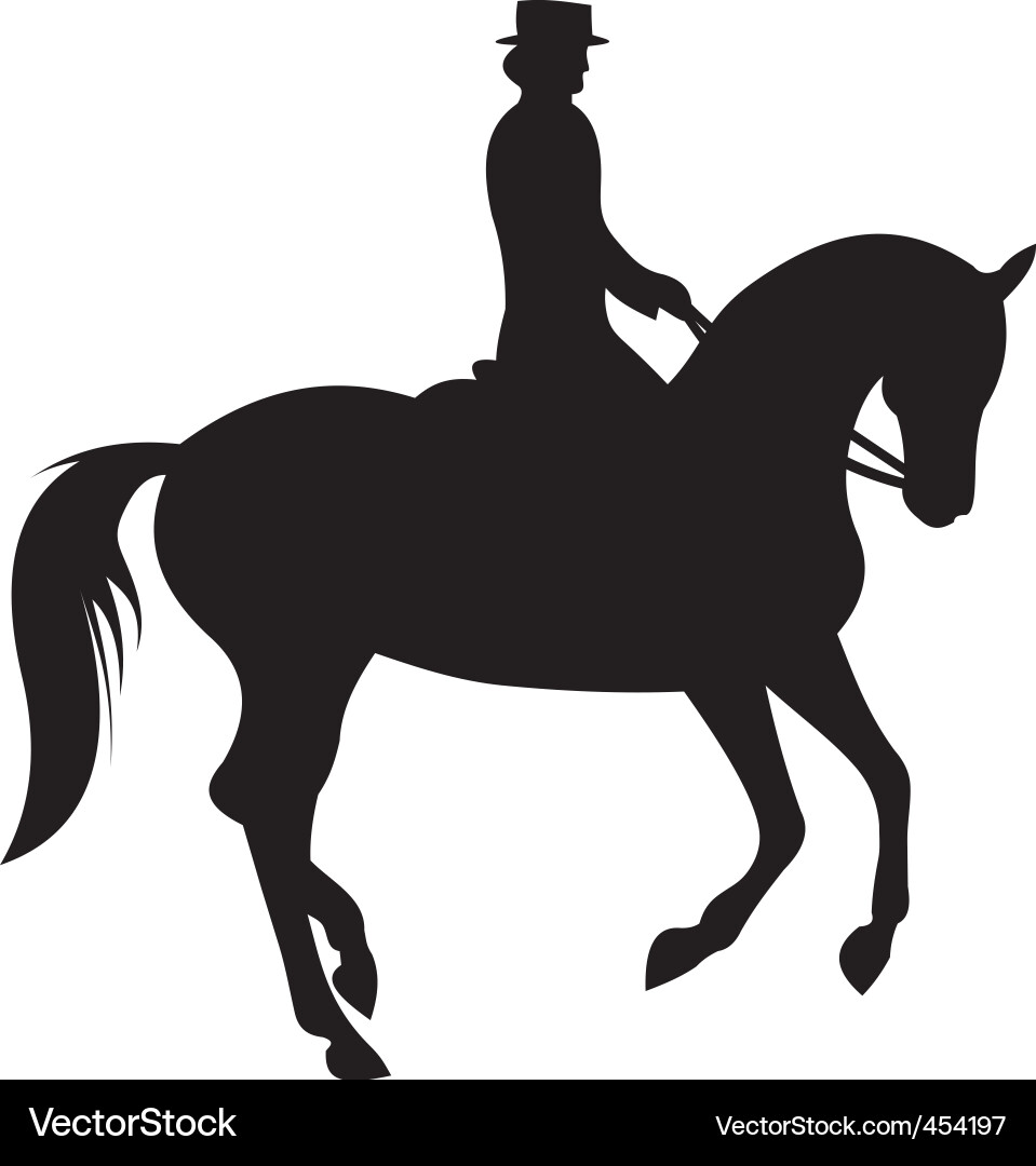 Horse Silhouette - Black and White vector image