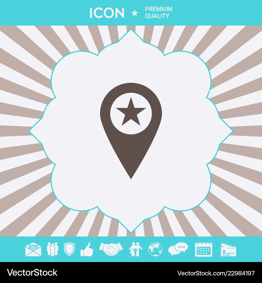 Map pointer with star graphic elements Map pointer with star graphic elements vector image