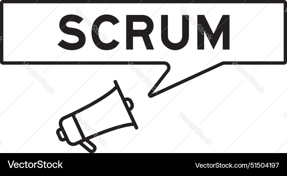 Megaphone icon with speech bubble in word scrum Vector Image
