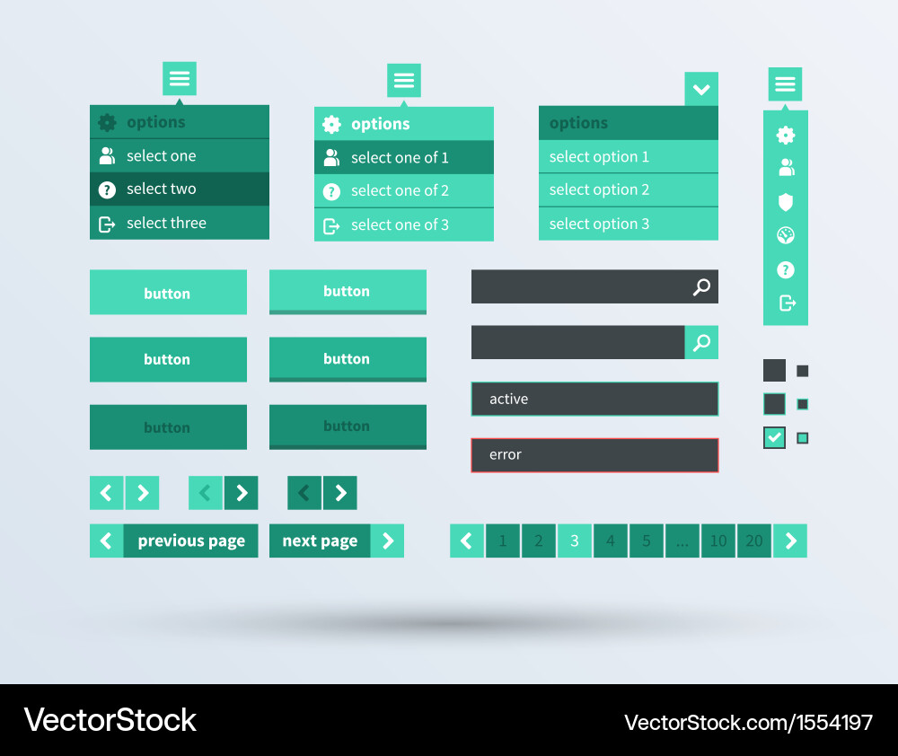 Modern Flat UI Component Set vector image