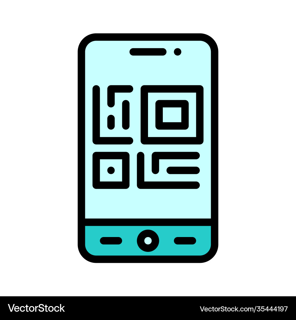 Qr code scan icon mobile application Vector Image
