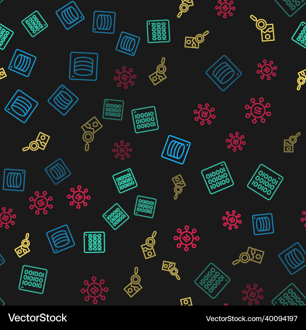 Set line server data binary code photo vector image