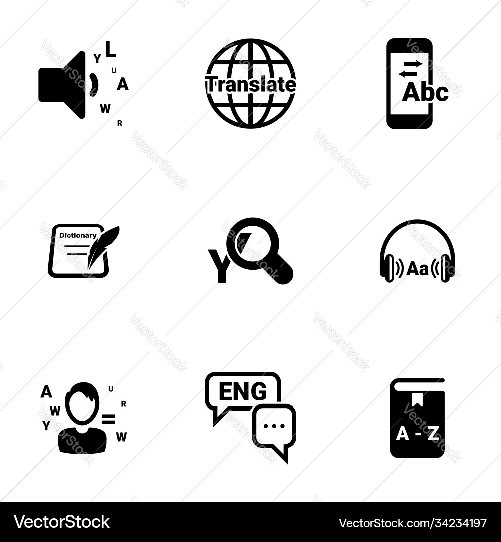 Set simple icons on a theme dictionary Set simple icons on a theme dictionary vector image