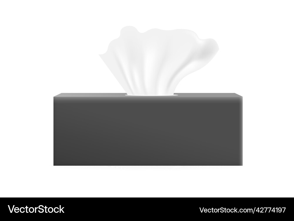 Side view of rectangular cardboard box with paper vector image