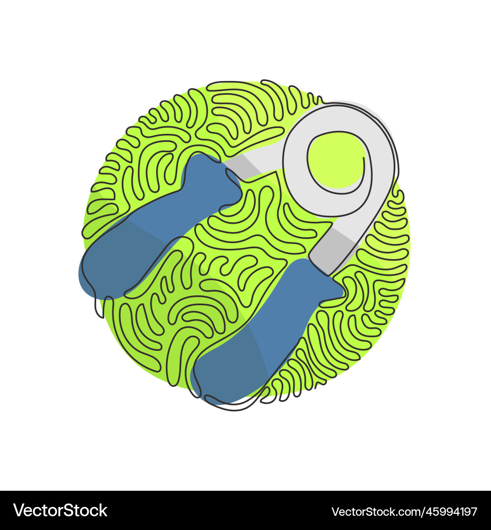 Single continuous line drawing spring expander Vector Image