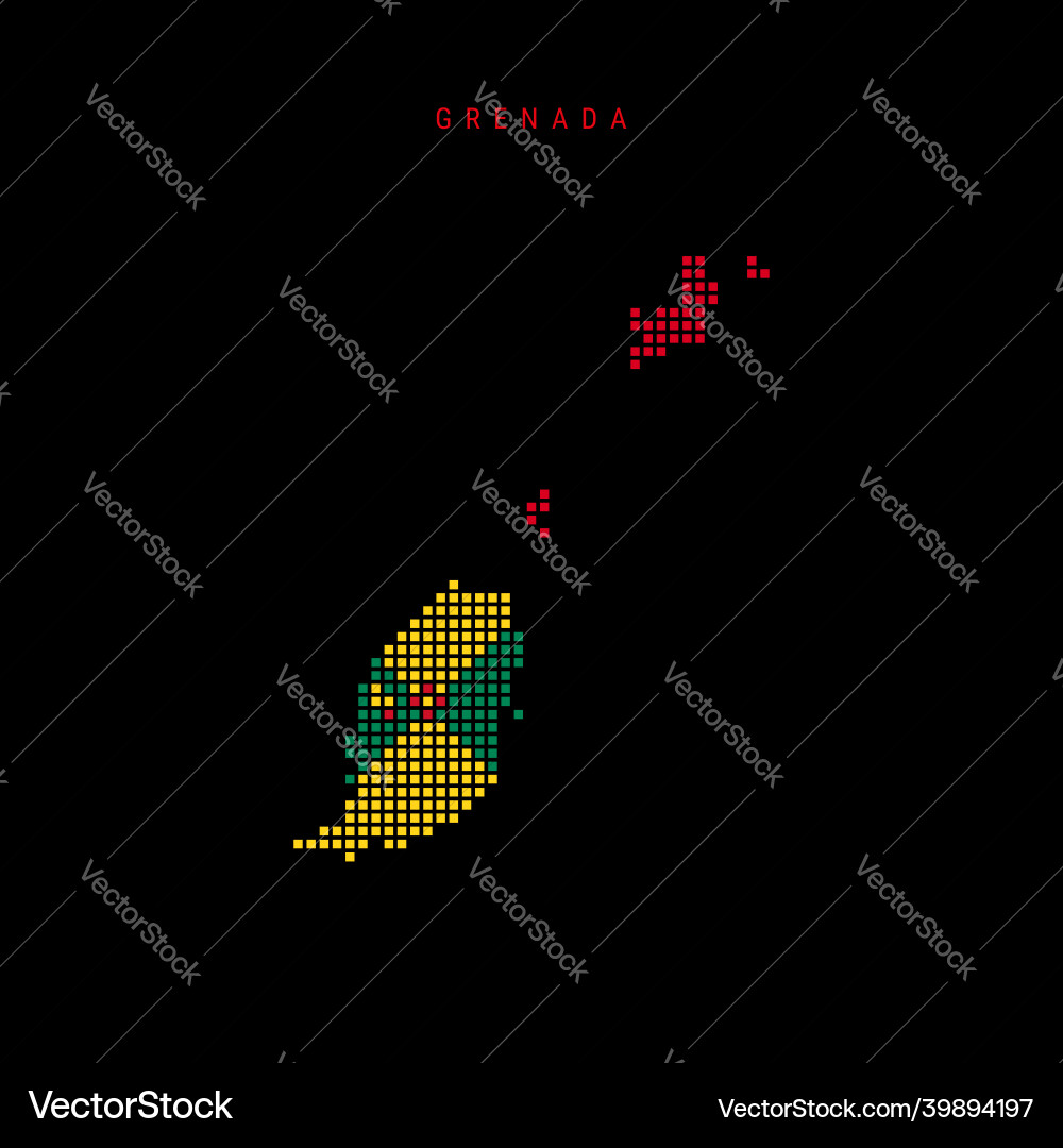 Square dots pattern map of grenada dotted pixel Square dots pattern map of grenada dotted pixel Vector Image