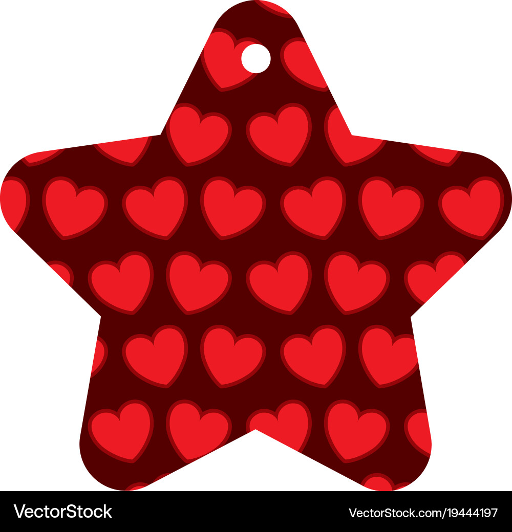 Star frame with hearts pattern background Vector Image