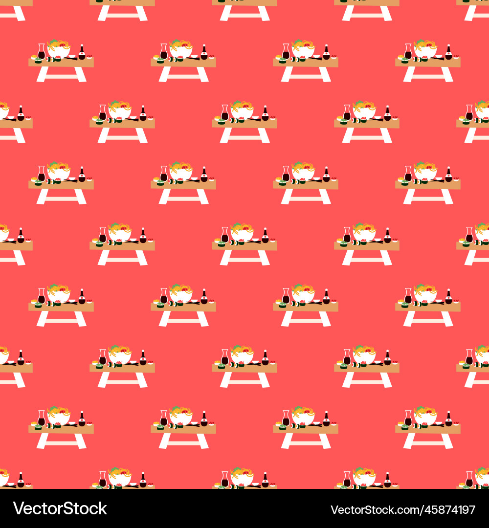 Sushi table seamless pattern Sushi table seamless pattern vector image