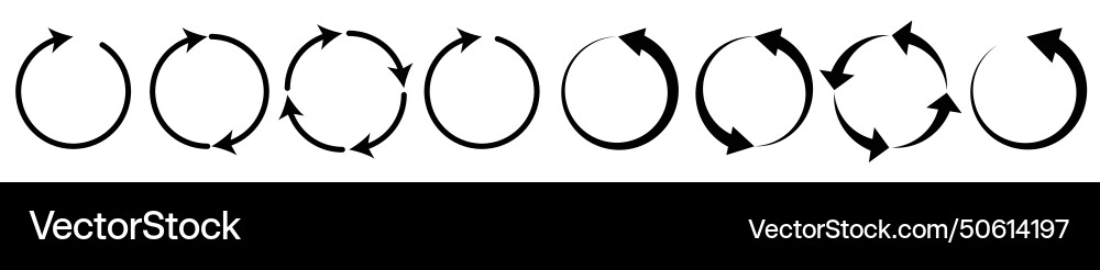 Sync loading arrow set circle refresh reload vector image