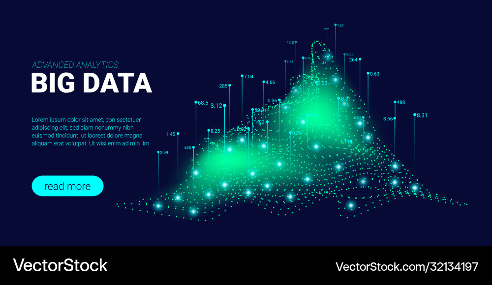 Technology background with big data stream Technology background with big data stream vector image