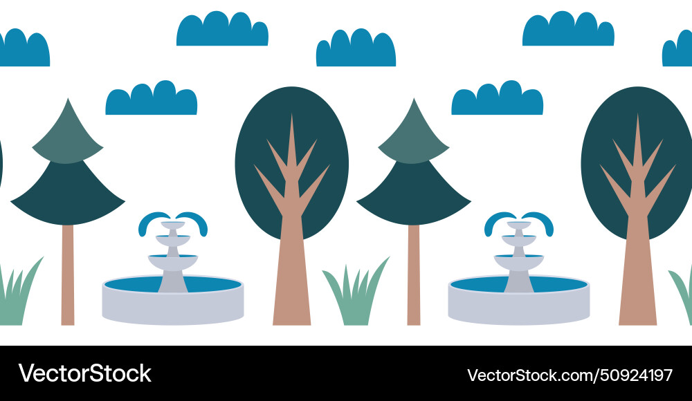 Tree seamless pattern vector image
