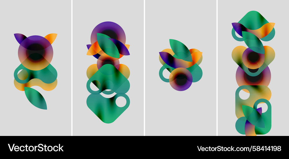 Abstract colorful shapes overlap creating dynamic Abstract colorful shapes overlap creating dynamic Vector Image