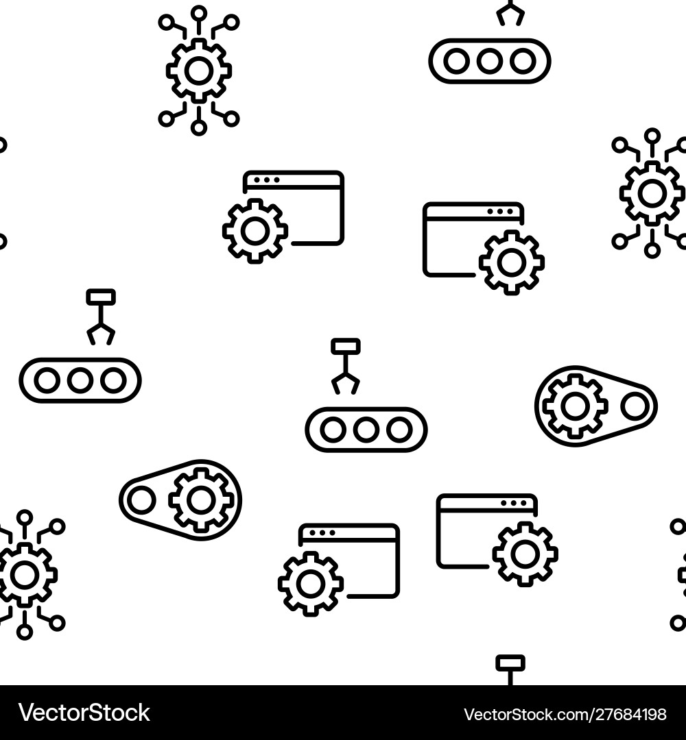 Automation seamless pattern Automation seamless pattern vector image