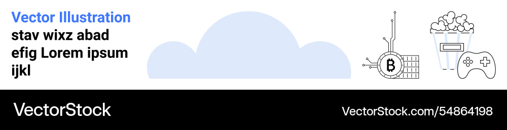 Cloud with movie elements and video game Cloud with movie elements and video game vector image