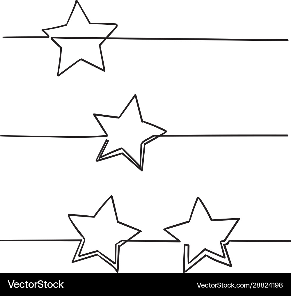Continuous line star with handdrawn doodle style Continuous line star with handdrawn doodle style Vector Image