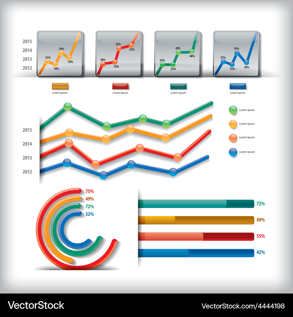 Data Visualization Charts Vector Image