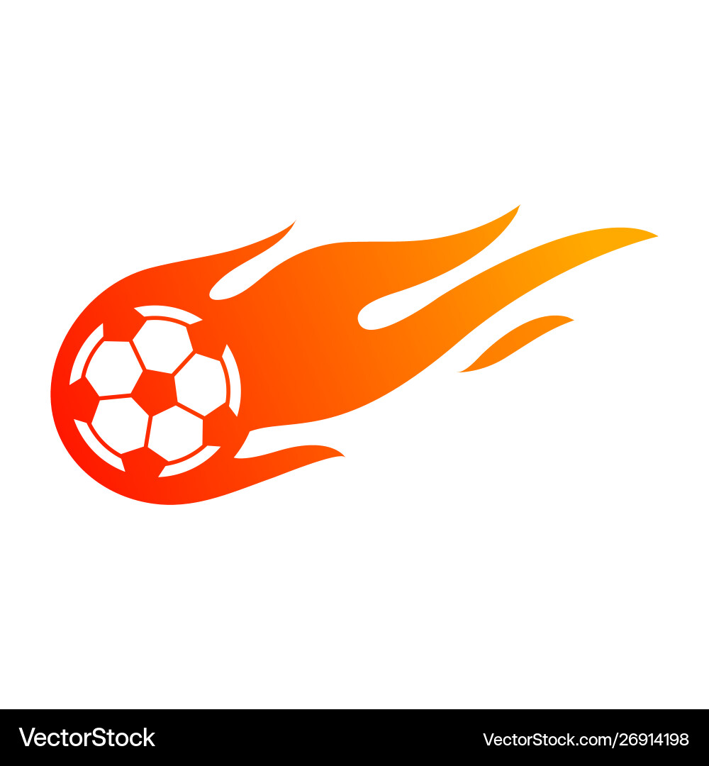 Fire Soccer Ball - Flame Icon vector image