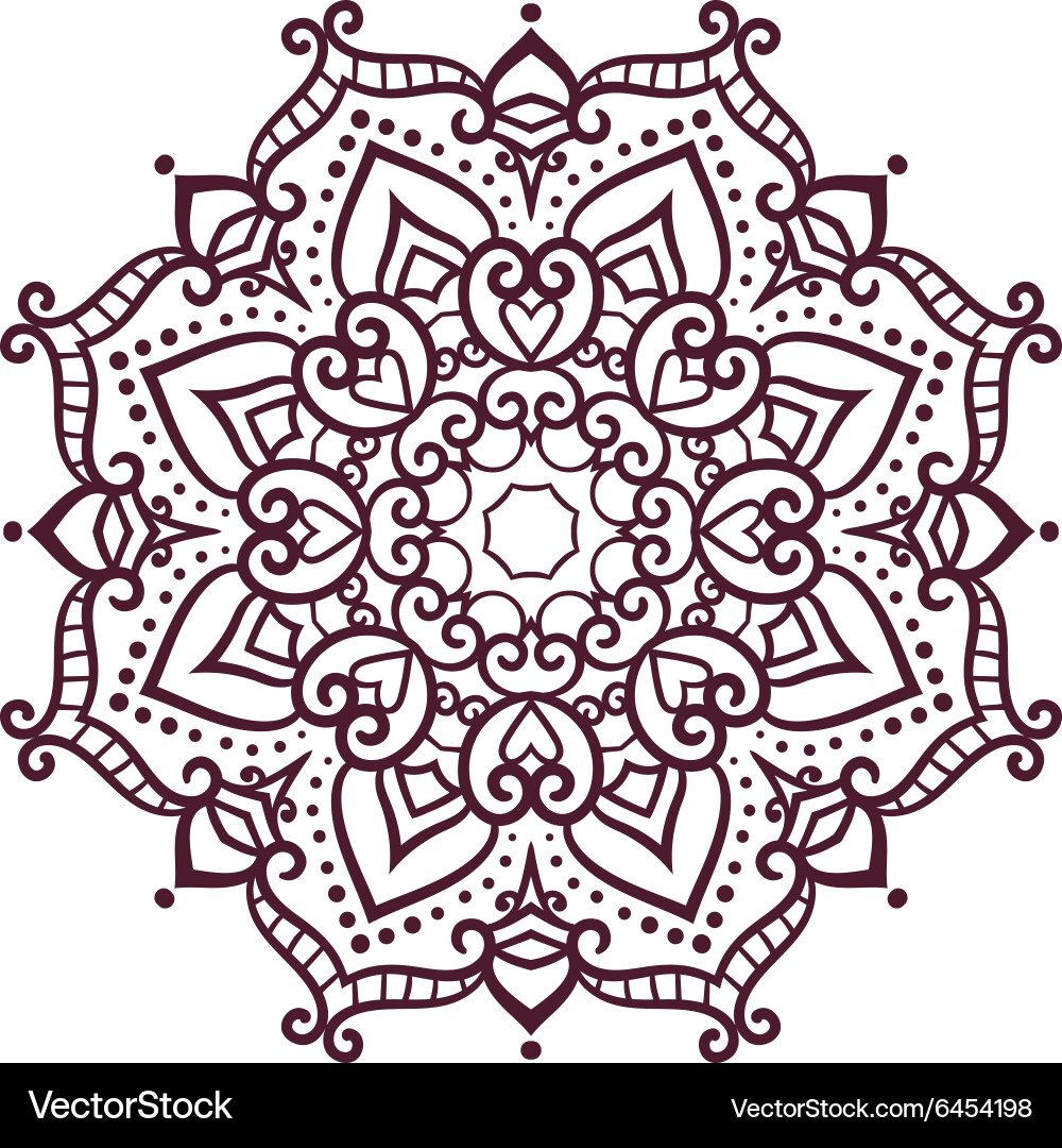 Floral Mandala Ornament Vector Image