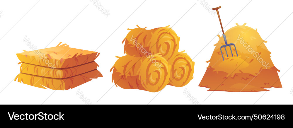 Hay stack and roll for farm design Vector Image