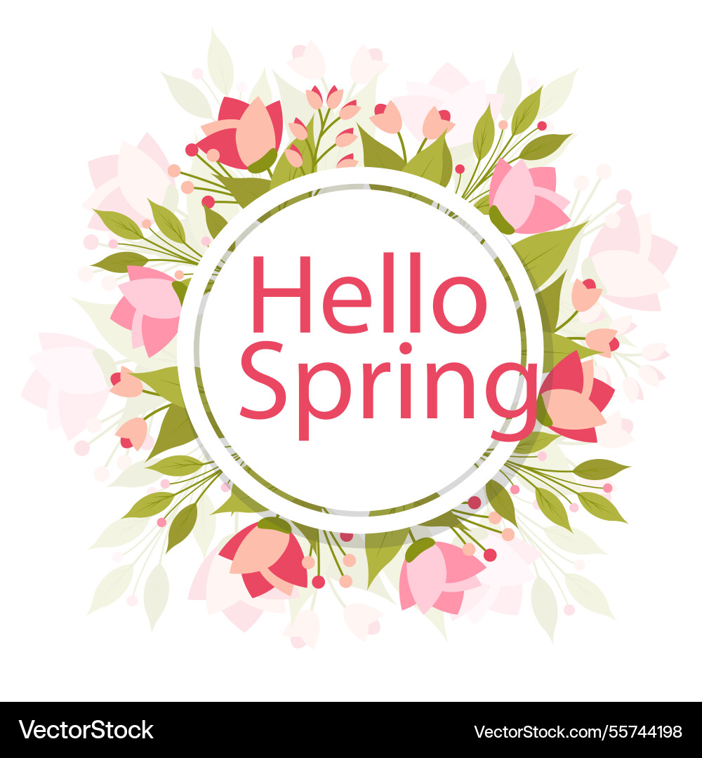 Hello spring background Vector Image