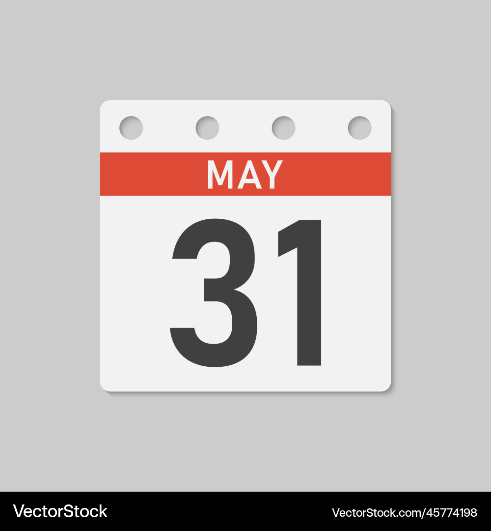 Icon page calendar day - 31 may Icon page calendar day - 31 may vector image