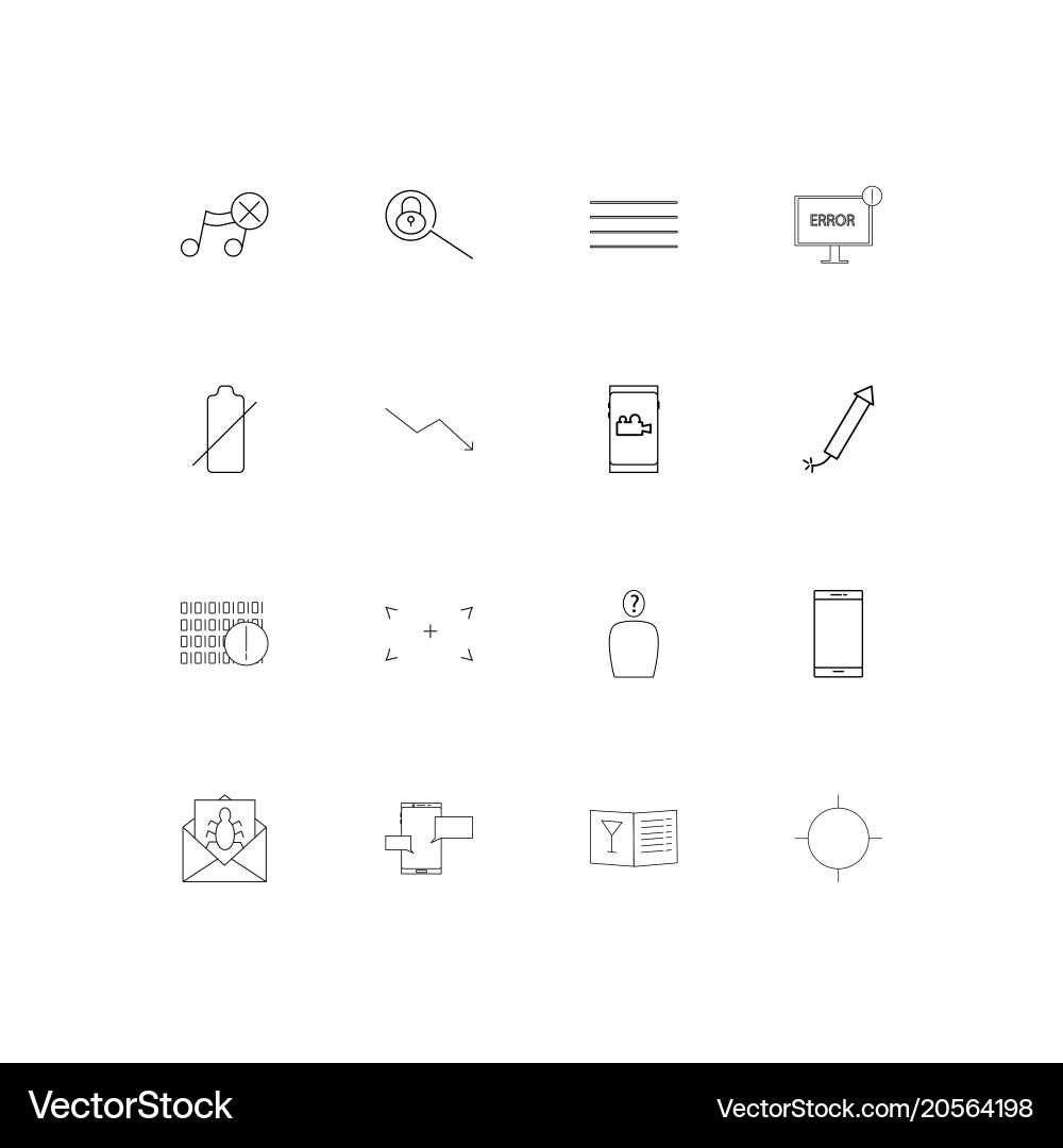 Internet of things simple linear icons set vector image